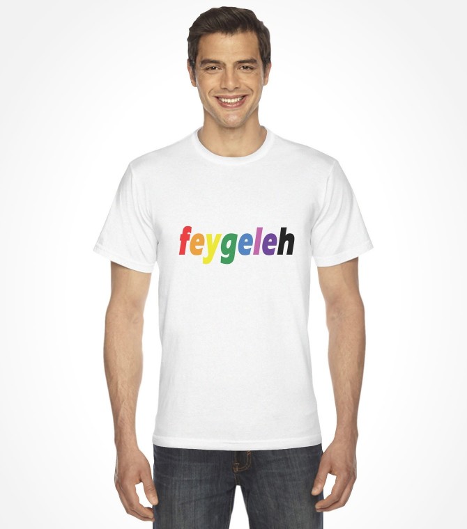Feygeleh in Rainbow Colors Yiddish Israel Shirt