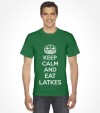 "Keep Calm and Eat Latkes" Funny Jewish Hanukkah Shirt