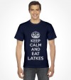 "Keep Calm and Eat Latkes" Funny Jewish Hanukkah Shirt