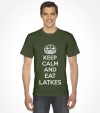 "Keep Calm and Eat Latkes" Funny Jewish Hanukkah Shirt