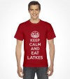 "Keep Calm and Eat Latkes" Funny Jewish Hanukkah Shirt