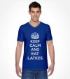 "Keep Calm and Eat Latkes" Funny Jewish Hanukkah Shirt