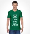 "Keep Calm and Eat Latkes" Funny Jewish Hanukkah Shirt