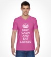 "Keep Calm and Eat Latkes" Funny Jewish Hanukkah Shirt