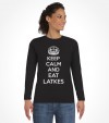 "Keep Calm and Eat Latkes" Funny Jewish Hanukkah Shirt