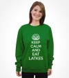 "Keep Calm and Eat Latkes" Funny Jewish Hanukkah Shirt