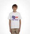 Map of USA with America in Hebrew Letters Shirt