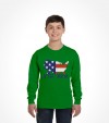 Map of USA with America in Hebrew Letters Shirt