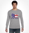 Map of USA with America in Hebrew Letters Shirt