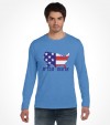 Map of USA with America in Hebrew Letters Shirt