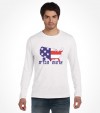 Map of USA with America in Hebrew Letters Shirt