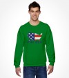 Map of USA with America in Hebrew Letters Shirt