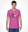 Map of USA with America in Hebrew Letters Shirt