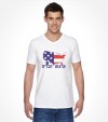 Map of USA with America in Hebrew Letters Shirt