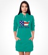 Map of USA with America in Hebrew Letters Shirt