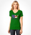 Map of USA with America in Hebrew Letters Shirt