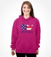 Map of USA with America in Hebrew Letters Shirt