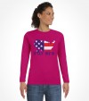 Map of USA with America in Hebrew Letters Shirt