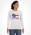 Map of USA with America in Hebrew Letters Shirt