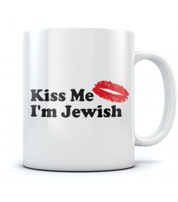 Kiss Me I'm Jewish Funny Israel Coffee Mug