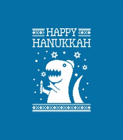 Happy Hanukkah Funny Jewish "Ugly Holiday" T-Rex Shirt