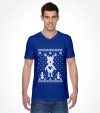 Cute Reindeer Hanukkah Chrismukkah Ugly Holiday Shirt