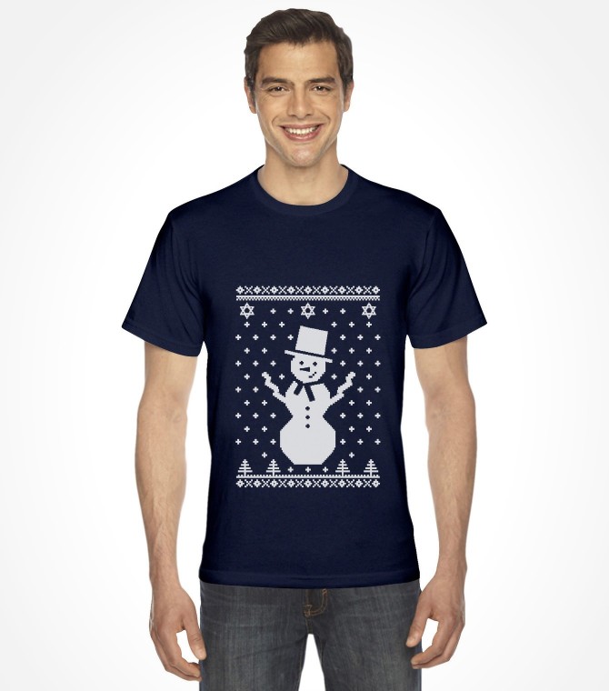 Snowman with Star of David "Ugly Holiday Design" Shirt