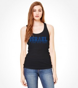 I Stand with Israel XL Black Women's Racerback Tank Top