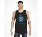 Star of David and Menorah - Vintage Israel Hebrew Black XXL Men's Singlet