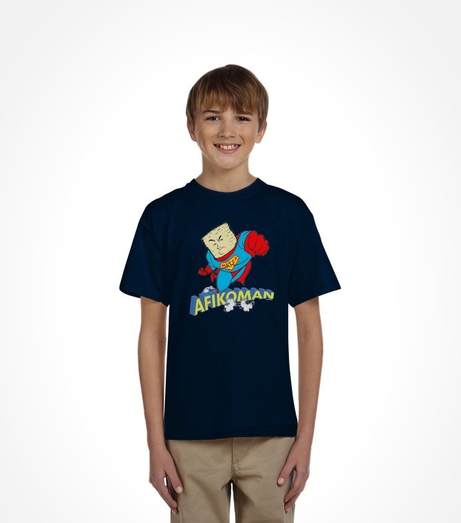 "Afikoman" Action Hero for Passover - Funny Jewish Navy 4T Kids T-Shirt