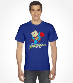"Afikoman" Action Hero for Passover - Funny Jewish Blue M Men's T-Shirt
