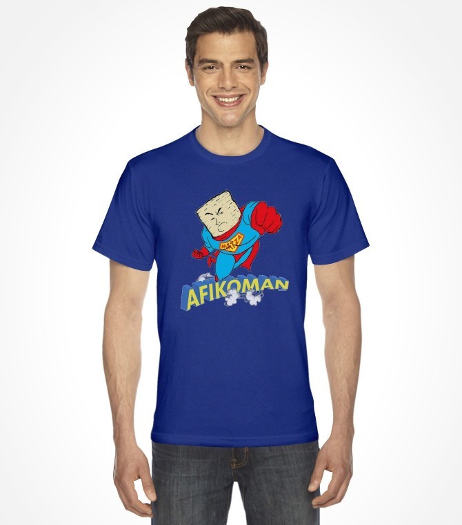 "Afikoman" Action Hero for Passover - Funny Jewish Blue M Men's T-Shirt