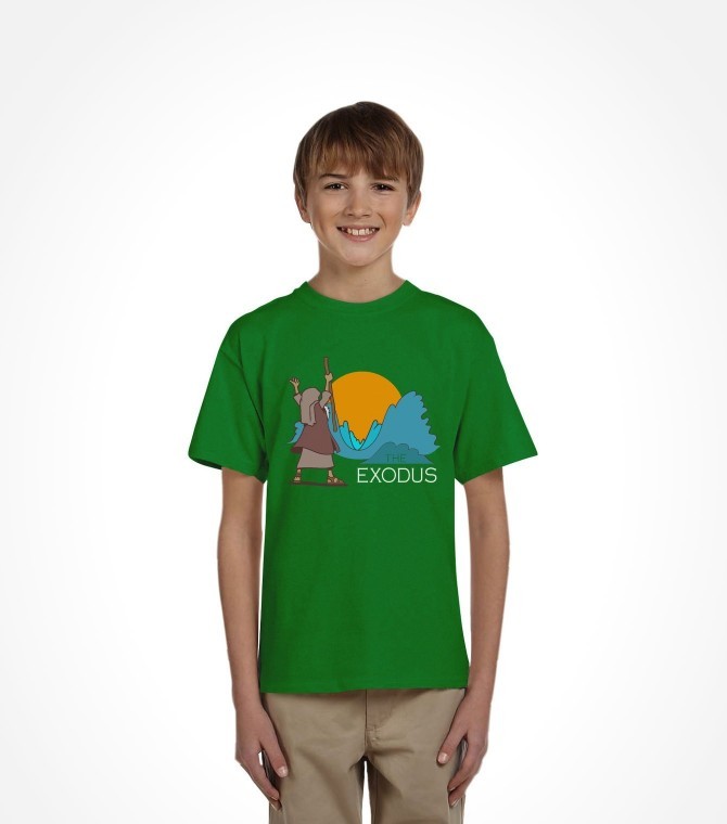 The Exodus - Epic Jewish Passover Holiday Green L Kids T-Shirt
